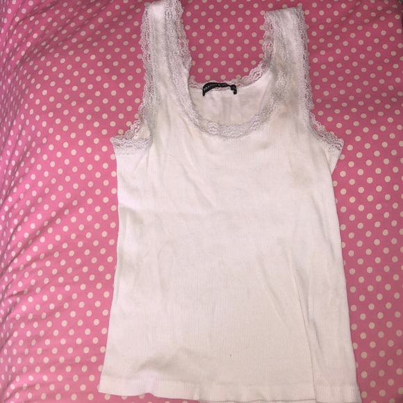 Brandy Melville white lace tank